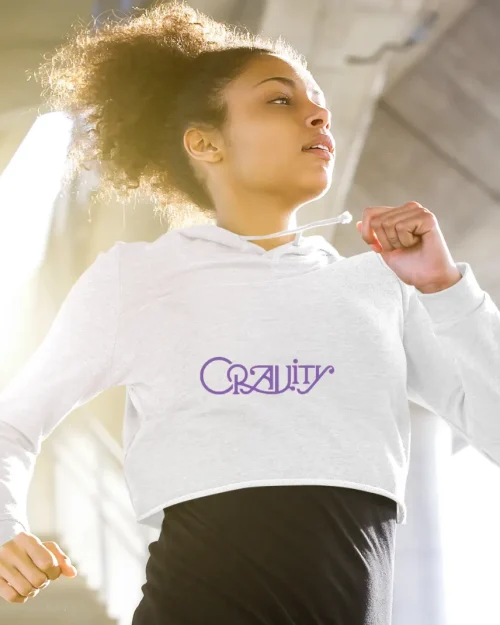 Cravity Cracked Emblem Cropped Hoodie