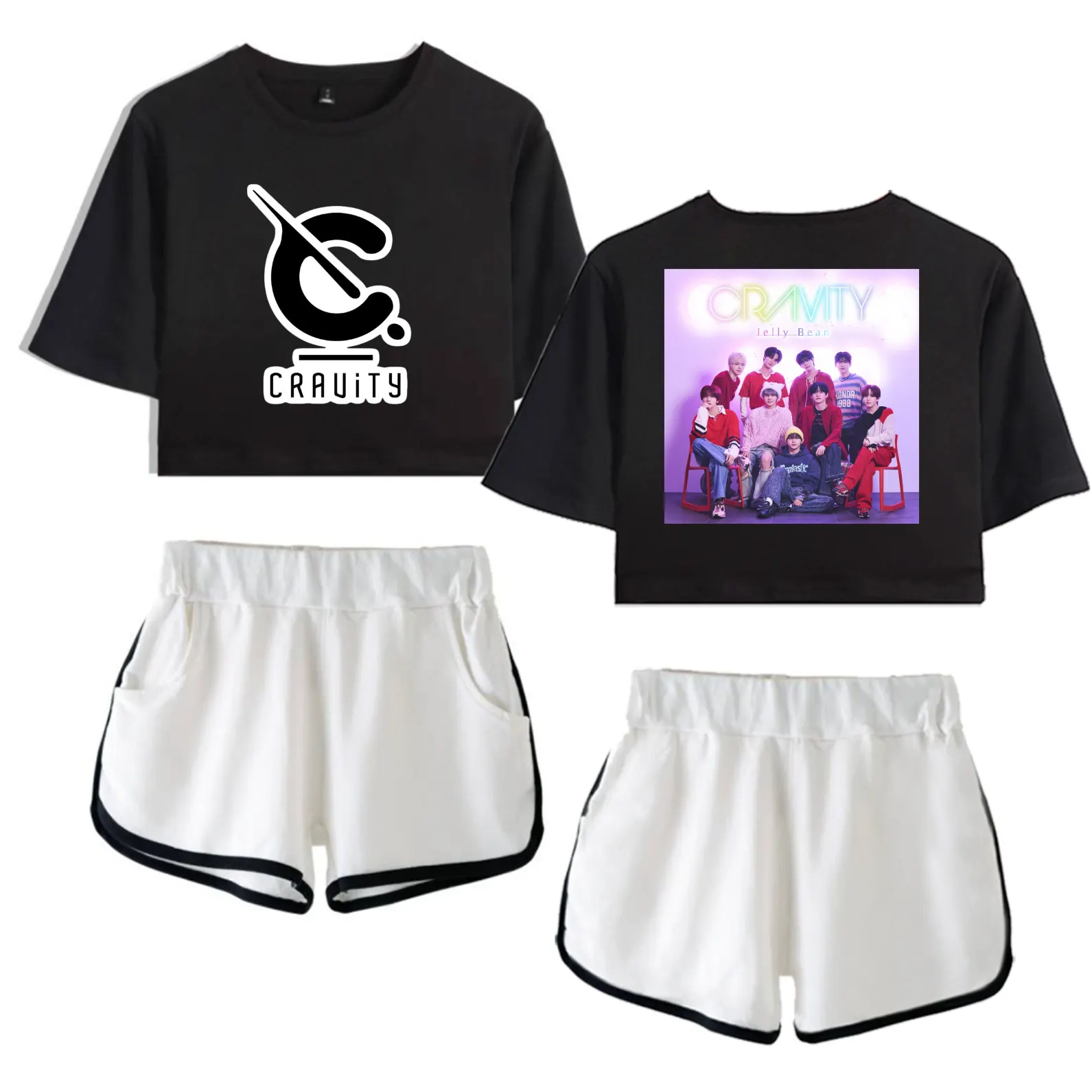 Cravity Jelly Bean Tracksuit - Black-White