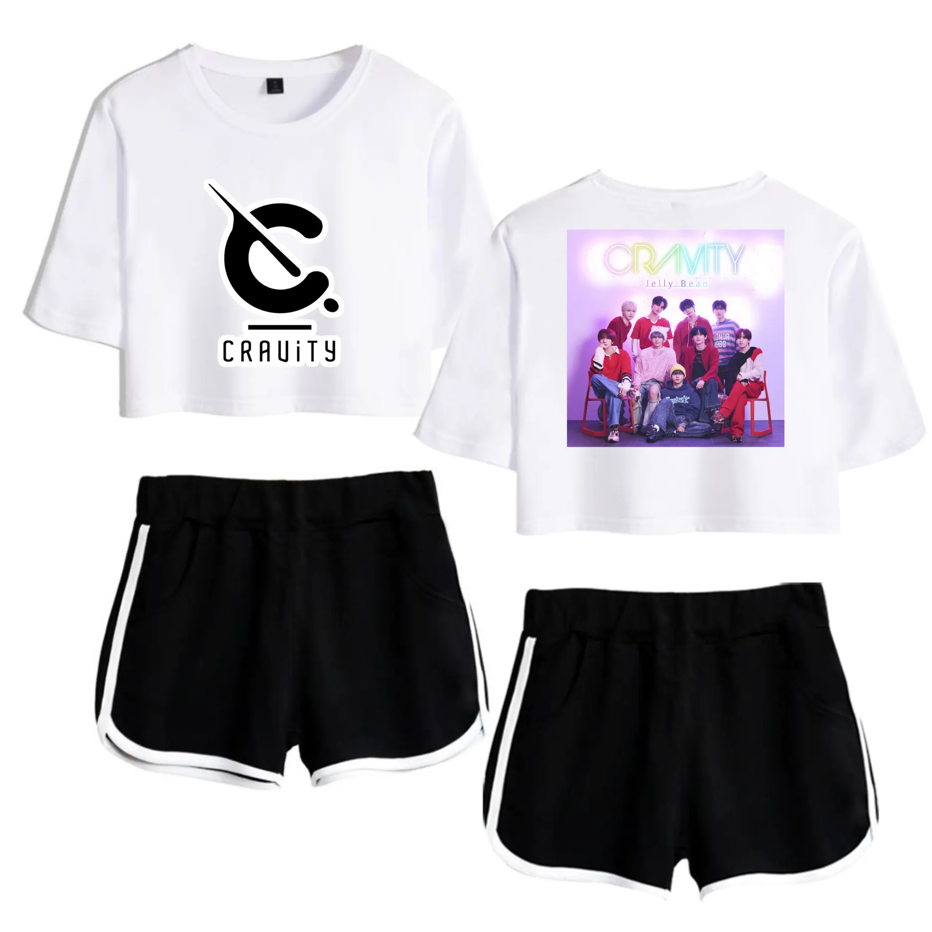 Cravity Jelly Bean Tracksuit - White-Black